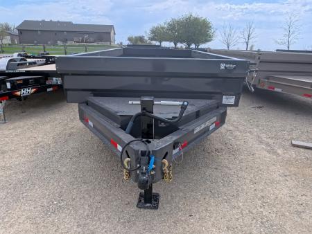 New 2026 Iron Bull 83 x 14 DWB Dump Trailer with 2) 7K GVWR Straight Axles and 2) Fwd. Adj. Electric Brakes, Slide-In Aluminum Ramps