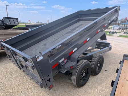 New 2026 Iron Bull 83 x 14 DWB Dump Trailer with 2) 7K GVWR Straight Axles and 2) Fwd. Adj. Electric Brakes, Slide-In Aluminum Ramps