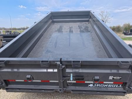New 2026 Iron Bull 83 x 14 DWB Dump Trailer with 2) 7K GVWR Straight Axles and 2) Fwd. Adj. Electric Brakes, Slide-In Aluminum Ramps