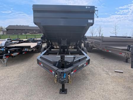 New 2026 Iron Bull 83 x 14 DWB Dump Trailer with 2) 7K GVWR Straight Axles and 2) Fwd. Adj. Electric Brakes, Slide-In Aluminum Ramps