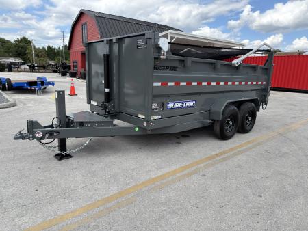 New 2026 Sure-Trac 7x14 HD Low Profile 3' Sided Telescopic 14K Dump Trailer