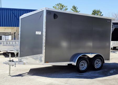 New 7 X 12 CARGO ENCLOSED TANDEM AXLE LIGHTNING ALL ALUMINUM REAR RAMP DOOR 2026
