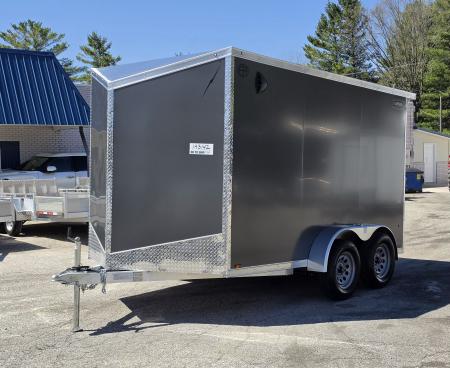 New 7 X 12 CARGO ENCLOSED TANDEM AXLE LIGHTNING ALL ALUMINUM REAR RAMP DOOR 2026