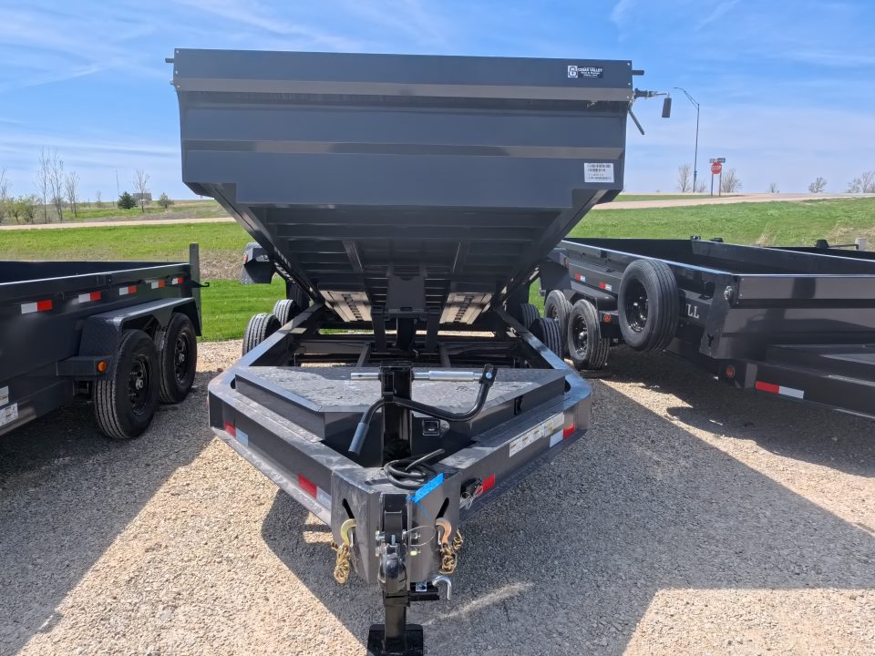New 2026 Iron Bull 83 x 14 DWB Dump Trailer with 2) 7K GVWR Straight Axles and 2) Fwd. Adj. Electric Brakes, Slide-In Aluminum Ramps