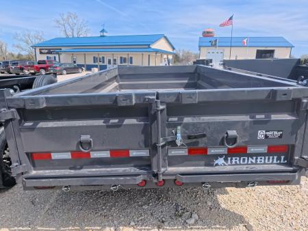 New 2026 Iron Bull 83 x 14 DWB Dump Trailer with 2) 7K GVWR Straight Axles and 2) Fwd. Adj. Electric Brakes, Slide-In Aluminum Ramps
