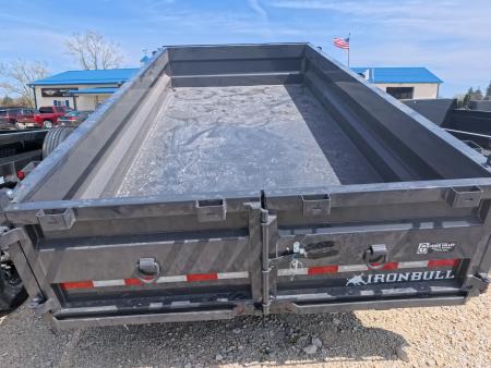 New 2026 Iron Bull 83 x 14 DWB Dump Trailer with 2) 7K GVWR Straight Axles and 2) Fwd. Adj. Electric Brakes, Slide-In Aluminum Ramps