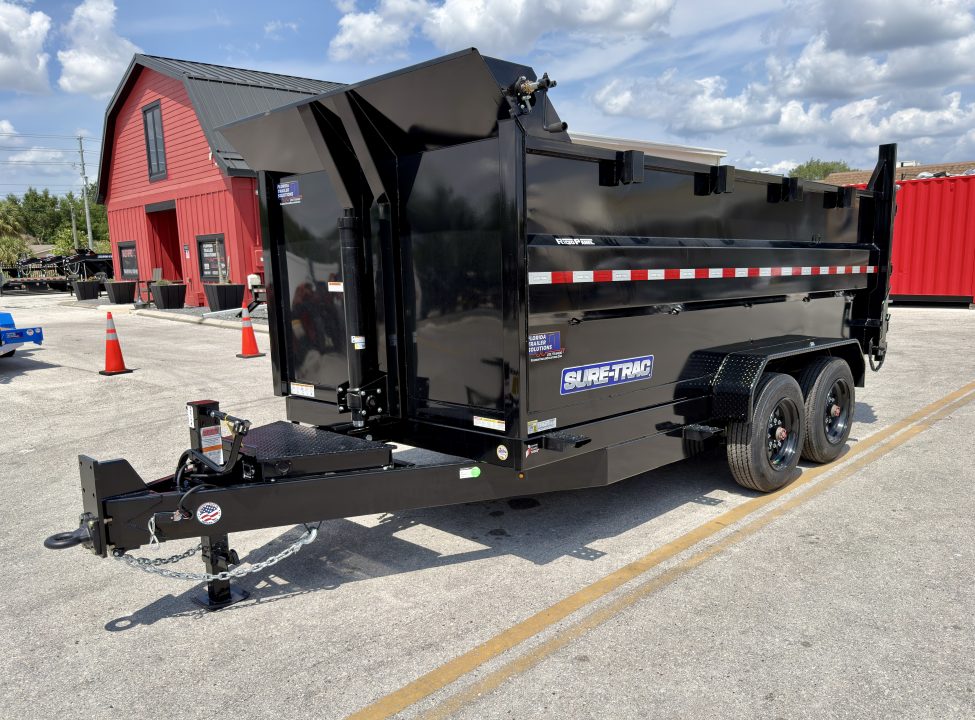New 2026 Sure-Trac 7x14 HD Low Profile 4' Side Telescopic 16K Dump Trailer