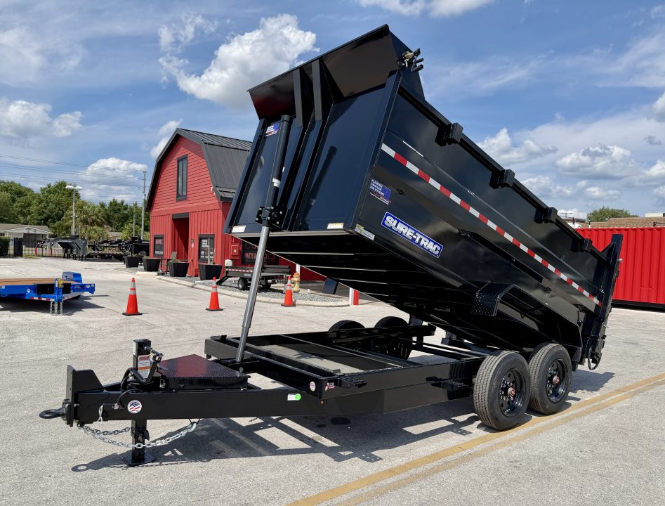 New 2026 Sure-Trac 7x14 HD Low Profile 4' Side Telescopic 16K Dump Trailer