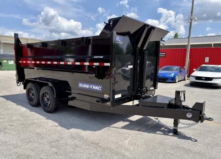 New 2026 Sure-Trac 7x14 HD Low Profile 4' Side Telescopic 16K Dump Trailer