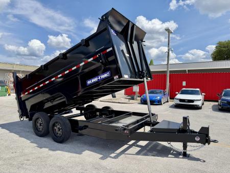 New 2026 Sure-Trac 7x14 HD Low Profile 4' Side Telescopic 16K Dump Trailer