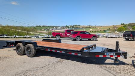 New 2026 BWise 20' (17+3) HD Lo Pro Equipment Hauler w/ Full Width Self Leveling Ramps & Self Cleaning Dove Tail