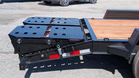 New 2026 BWise 20' (17+3) HD Lo Pro Equipment Hauler w/ Full Width Self Leveling Ramps & Self Cleaning Dove Tail