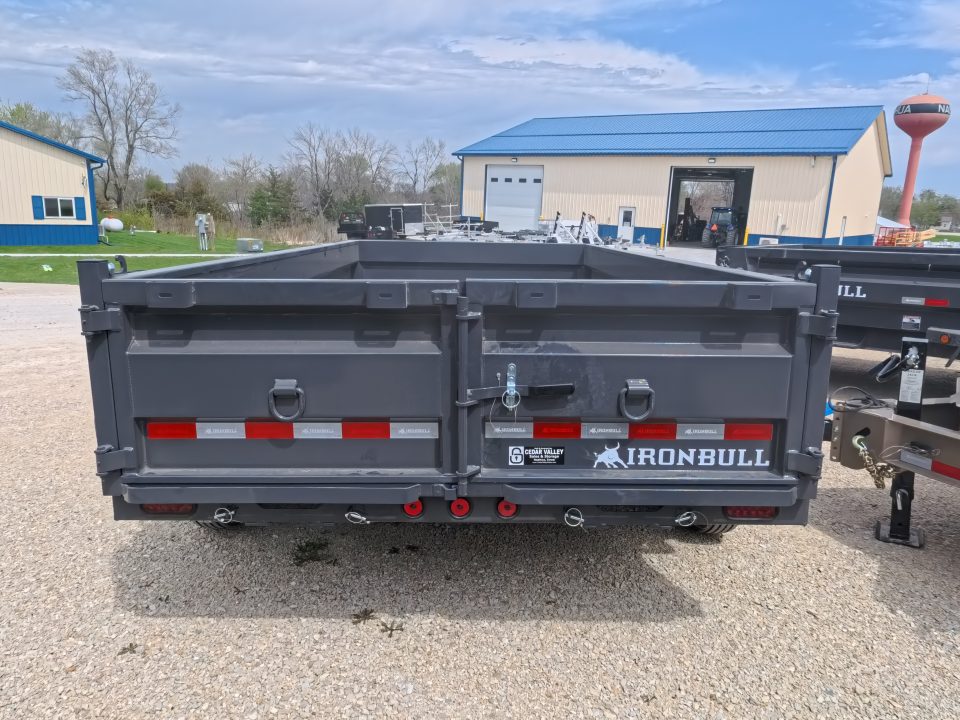 New 2026 Iron Bull 83 x 14 DWB Dump Trailer with 2) 7K GVWR Straight Axles and 2) Fwd. Adj. Electric Brakes, Slide-In Aluminum Ramps