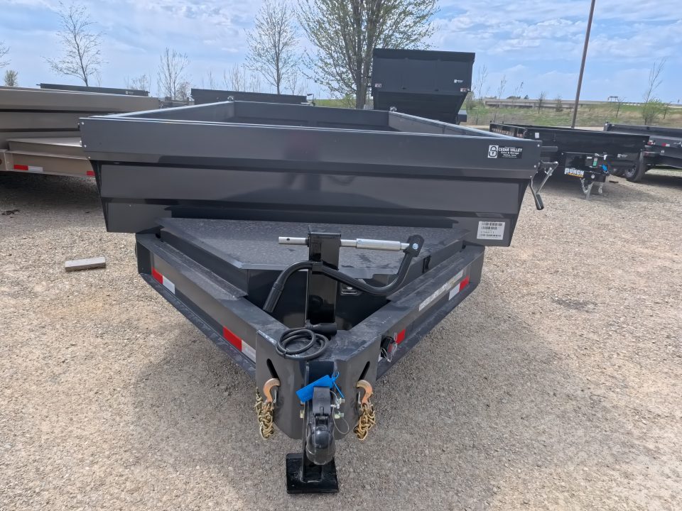 New 2026 Iron Bull 83 x 14 DWB Dump Trailer with 2) 7K GVWR Straight Axles and 2) Fwd. Adj. Electric Brakes, Slide-In Aluminum Ramps