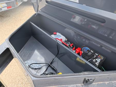 New 2026 Iron Bull 83 x 14 DWB Dump Trailer with 2) 7K GVWR Straight Axles and 2) Fwd. Adj. Electric Brakes, Slide-In Aluminum Ramps