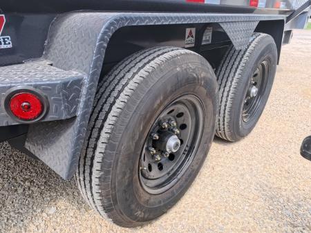 New 2026 Iron Bull 83 x 14 DWB Dump Trailer with 2) 7K GVWR Straight Axles and 2) Fwd. Adj. Electric Brakes, Slide-In Aluminum Ramps