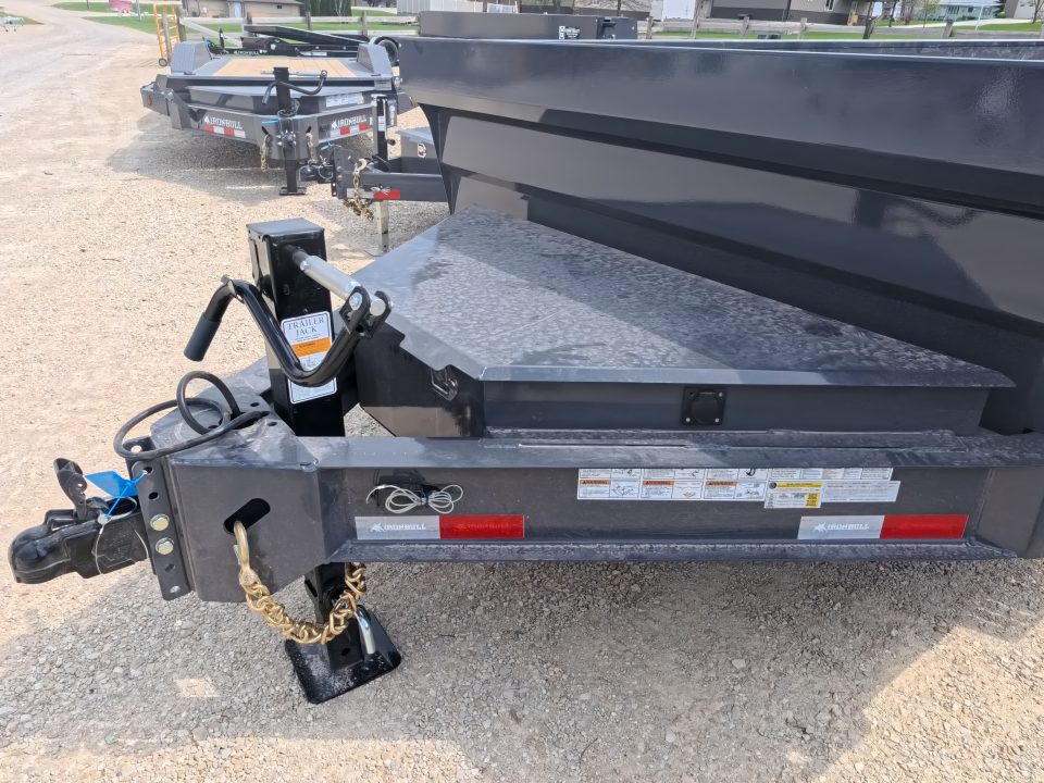 New 2026 Iron Bull 83 x 16 DWB Dump Trailer, Aluminum Ramps, 10 Ply Tires, Elec. Brakes, 2) 7K GVWR Straight Axles