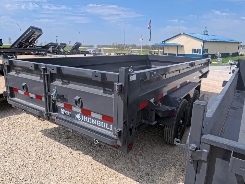 New 2026 Iron Bull 83 x 16 DWB Dump Trailer, Aluminum Ramps, 10 Ply Tires, Elec. Brakes, 2) 7K GVWR Straight Axles