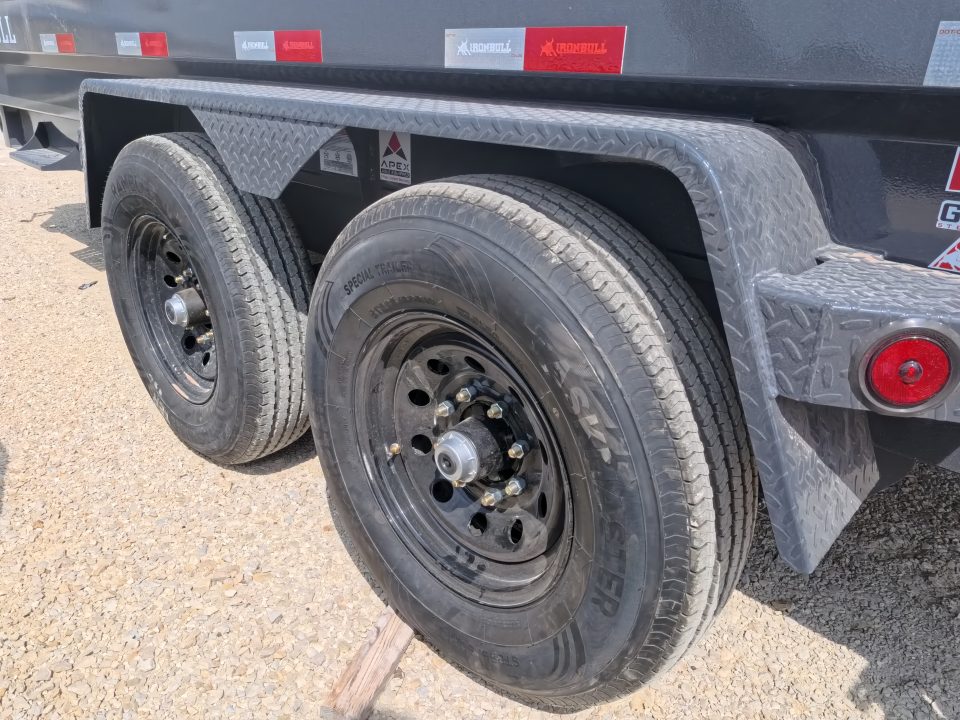 New 2026 Iron Bull 83 x 16 DWB Dump Trailer, Aluminum Ramps, 10 Ply Tires, Elec. Brakes, 2) 7K GVWR Straight Axles