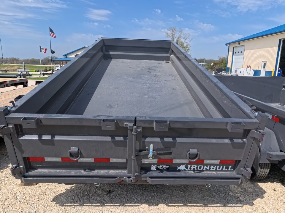 New 2026 Iron Bull 83 x 16 DWB Dump Trailer, Aluminum Ramps, 10 Ply Tires, Elec. Brakes, 2) 7K GVWR Straight Axles