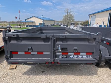 New 2026 Iron Bull 83 x 16 DWB Dump Trailer, Aluminum Ramps, 10 Ply Tires, Elec. Brakes, 2) 7K GVWR Straight Axles
