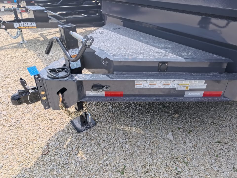 New 2026 Iron Bull 83 x 16 DWB Dump Trailer, Aluminum Ramps, 10 Ply Tires, Elec. Brakes, 2) 7K GVWR Straight Axles
