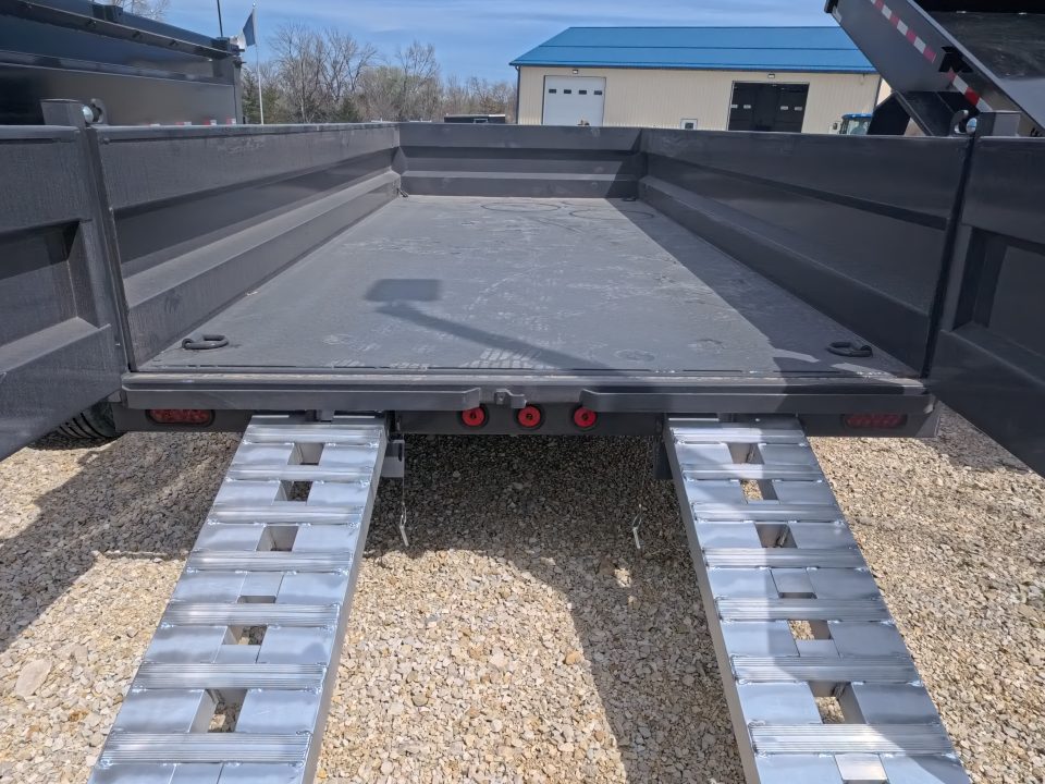 New 2026 Iron Bull 83 x 16 DWB Dump Trailer, Aluminum Ramps, 10 Ply Tires, Elec. Brakes, 2) 7K GVWR Straight Axles