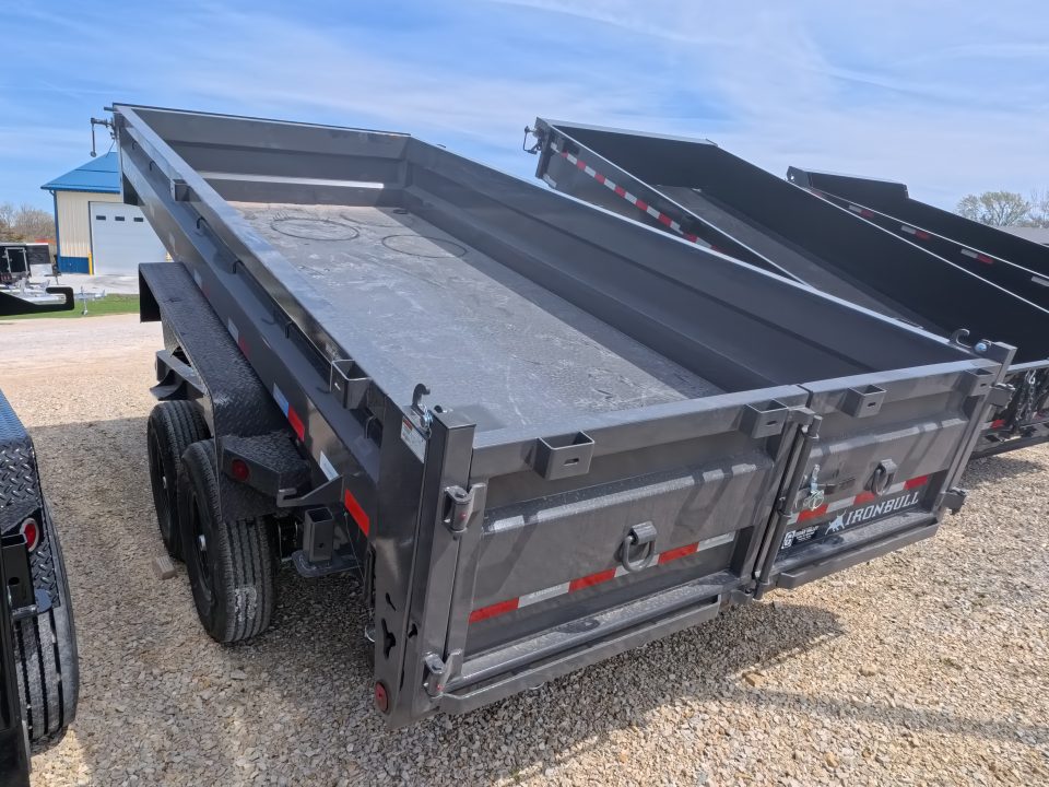 New 2026 Iron Bull 83 x 16 DWB Dump Trailer, Aluminum Ramps, 10 Ply Tires, Elec. Brakes, 2) 7K GVWR Straight Axles
