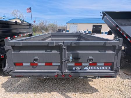 New 2026 Iron Bull 83 x 16 DWB Dump Trailer, Aluminum Ramps, 10 Ply Tires, Elec. Brakes, 2) 7K GVWR Straight Axles