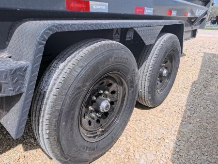 New 2026 Iron Bull 83 x 16 DWB Dump Trailer, Aluminum Ramps, 10 Ply Tires, Elec. Brakes, 2) 7K GVWR Straight Axles