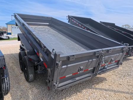 New 2026 Iron Bull 83 x 16 DWB Dump Trailer, Aluminum Ramps, 10 Ply Tires, Elec. Brakes, 2) 7K GVWR Straight Axles