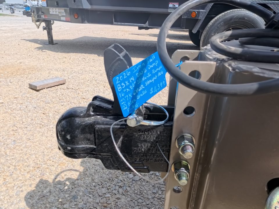 New 2026 Iron Bull 83 x 14 DWB Dump Trailer with 2) 7K GVWR Straight Axles and 2) Fwd. Adj. Electric Brakes, Slide-In Aluminum Ramps