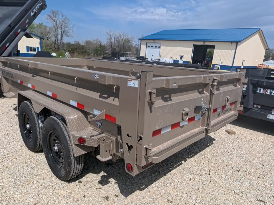 New 2026 Iron Bull 83 x 14 DWB Dump Trailer with 2) 7K GVWR Straight Axles and 2) Fwd. Adj. Electric Brakes, Slide-In Aluminum Ramps