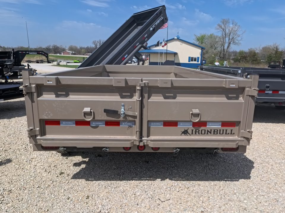 New 2026 Iron Bull 83 x 14 DWB Dump Trailer with 2) 7K GVWR Straight Axles and 2) Fwd. Adj. Electric Brakes, Slide-In Aluminum Ramps