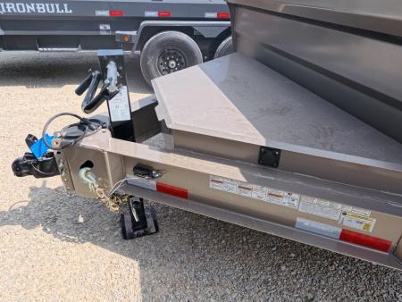 New 2026 Iron Bull 83 x 14 DWB Dump Trailer with 2) 7K GVWR Straight Axles and 2) Fwd. Adj. Electric Brakes, Slide-In Aluminum Ramps