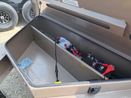 New 2026 Iron Bull 83 x 14 DWB Dump Trailer with 2) 7K GVWR Straight Axles and 2) Fwd. Adj. Electric Brakes, Slide-In Aluminum Ramps