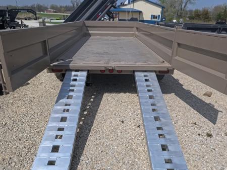 New 2026 Iron Bull 83 x 14 DWB Dump Trailer with 2) 7K GVWR Straight Axles and 2) Fwd. Adj. Electric Brakes, Slide-In Aluminum Ramps