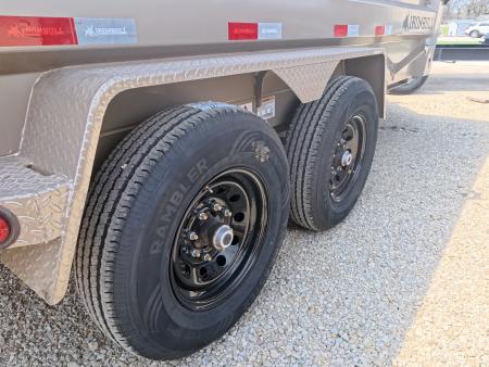 New 2026 Iron Bull 83 x 14 DWB Dump Trailer with 2) 7K GVWR Straight Axles and 2) Fwd. Adj. Electric Brakes, Slide-In Aluminum Ramps