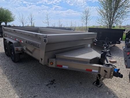 New 2026 Iron Bull 83 x 14 DWB Dump Trailer with 2) 7K GVWR Straight Axles and 2) Fwd. Adj. Electric Brakes, Slide-In Aluminum Ramps