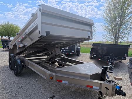 New 2026 Iron Bull 83 x 14 DWB Dump Trailer with 2) 7K GVWR Straight Axles and 2) Fwd. Adj. Electric Brakes, Slide-In Aluminum Ramps