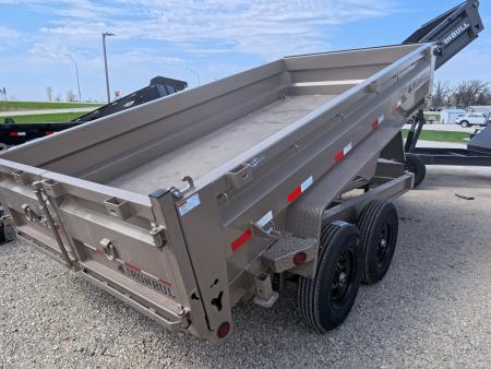 New 2026 Iron Bull 83 x 14 DWB Dump Trailer with 2) 7K GVWR Straight Axles and 2) Fwd. Adj. Electric Brakes, Slide-In Aluminum Ramps