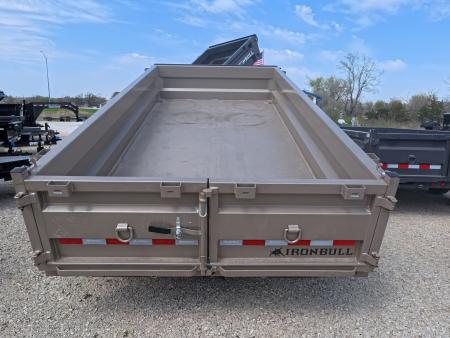 New 2026 Iron Bull 83 x 14 DWB Dump Trailer with 2) 7K GVWR Straight Axles and 2) Fwd. Adj. Electric Brakes, Slide-In Aluminum Ramps