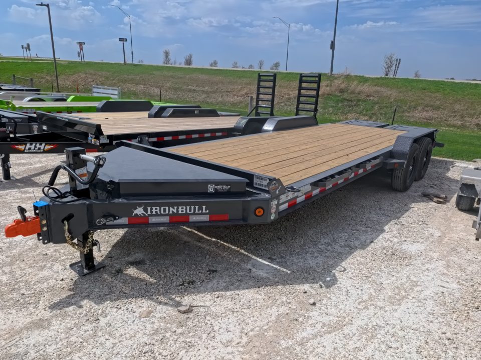 New 2026 Iron Bull 83 x 22 (19+3) EWB Equipment with Electric Brakes and 2) 7K GVWR Straight Axles - Rampage Ramps