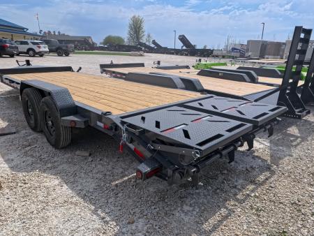 New 2026 Iron Bull 83 x 22 (19+3) EWB Equipment with Electric Brakes and 2) 7K GVWR Straight Axles - Rampage Ramps