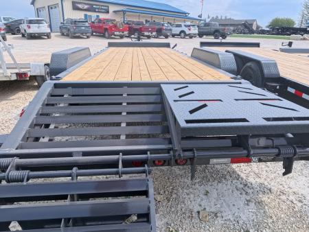 New 2026 Iron Bull 83 x 22 (19+3) EWB Equipment with Electric Brakes and 2) 7K GVWR Straight Axles - Rampage Ramps