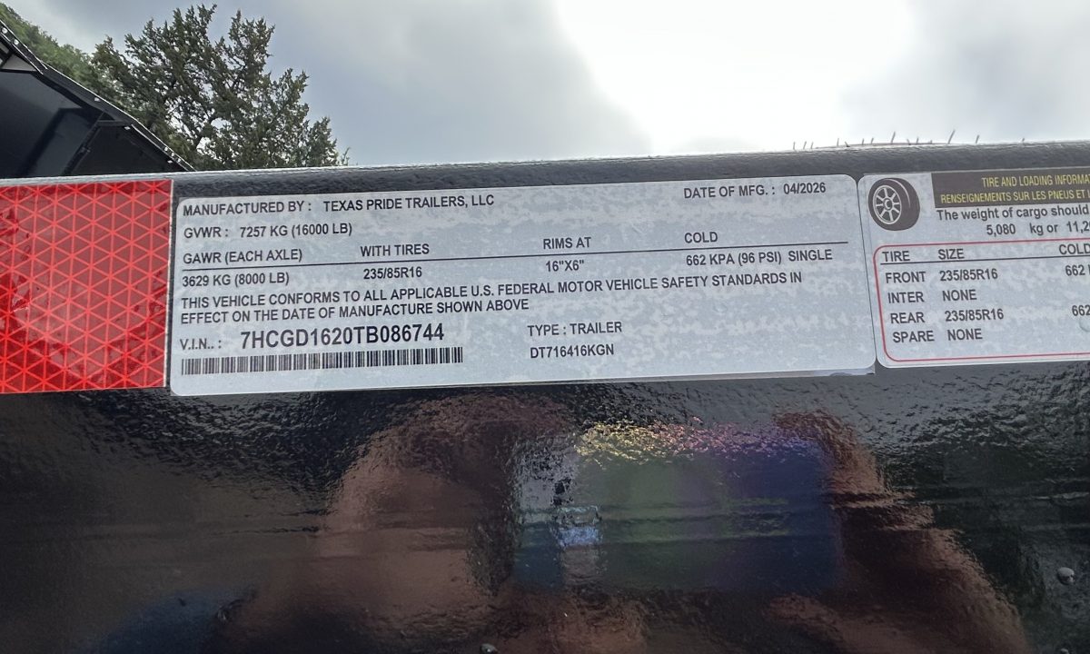 New 2026 Texas Pride Trailers Gooseneck 7x16x4 Tandem Axles Dump Trailer