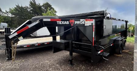 New 2026 Texas Pride Trailers Gooseneck 7x16x4 Tandem Axles Dump Trailer