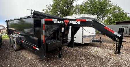 New 2026 Texas Pride Trailers Gooseneck 7x16x4 Tandem Axles Dump Trailer