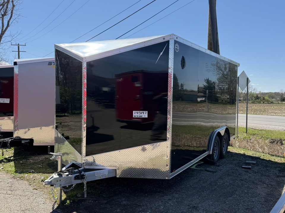 New 2027 Lightning 8.5 x 16 Enclosed All Aluminum Car Hauler with Ramp 7K GVW 7ft Interior Height