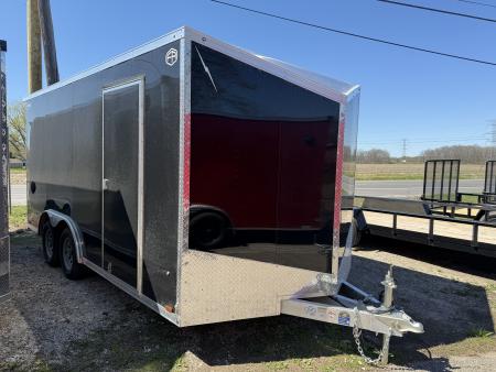 New 2027 Lightning 8.5 x 16 Enclosed All Aluminum Car Hauler with Ramp 7K GVW 7ft Interior Height